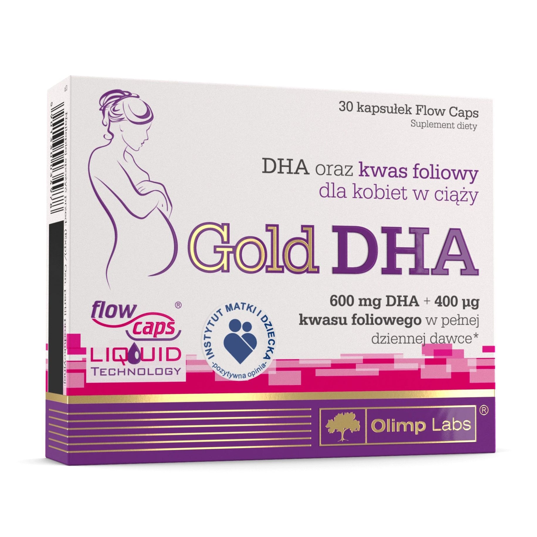 ДГК та фолієва кислота для вагітних Olimp Sport Nutrition Gold DHA 600 мг + 400 мкг, 30 капсул